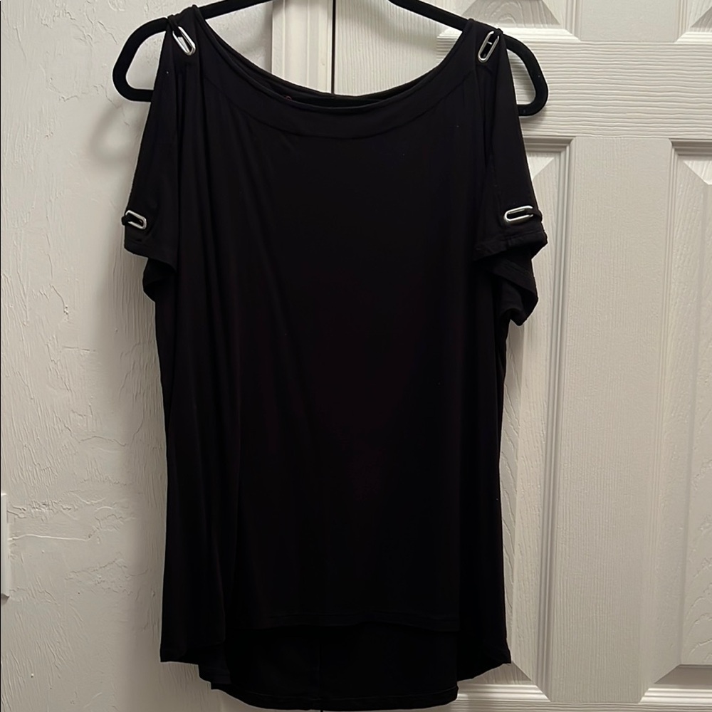 Elegant Black Cold Shoulder Top